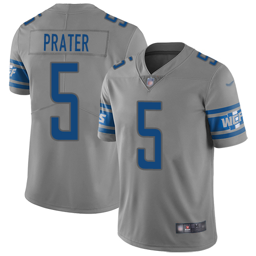 Detroit Lions Limited Gray Men Matt Prater Jersey NFL Football #5 Inverted Legend->youth nfl jersey->Youth Jersey